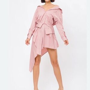 Chic Asymmetrical Pink Dress